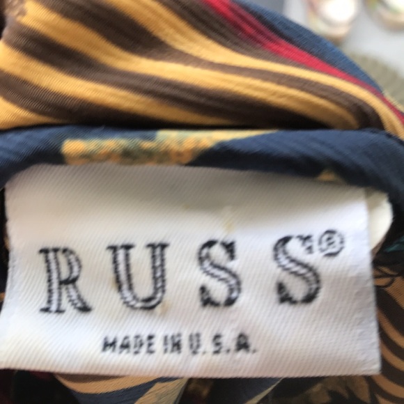 Vintage 80s Jewel Tone Striped Geometric Snowflake Turtleneck Satiny Winter Top - Picture 6 of 8